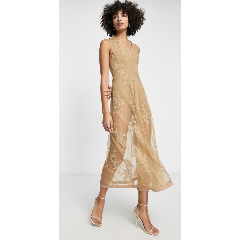 & Other Stories Tan Midi Dress